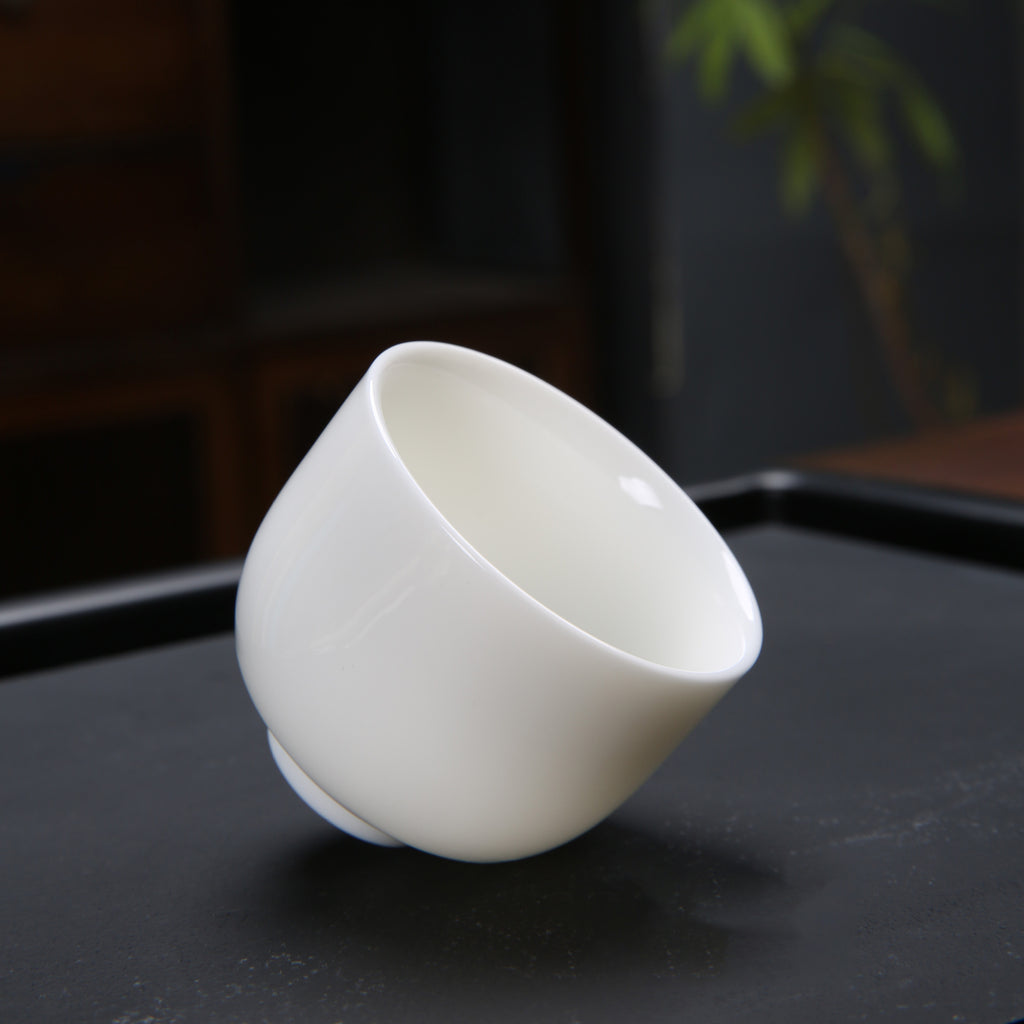 Dehua White Porcelain "Sheep Fat Jade" Gongfu Tea Cup - Master's Tasting Cup, Thin-Walled & Silky Smooth, Elegant Choice for Home Tea Ceremonies